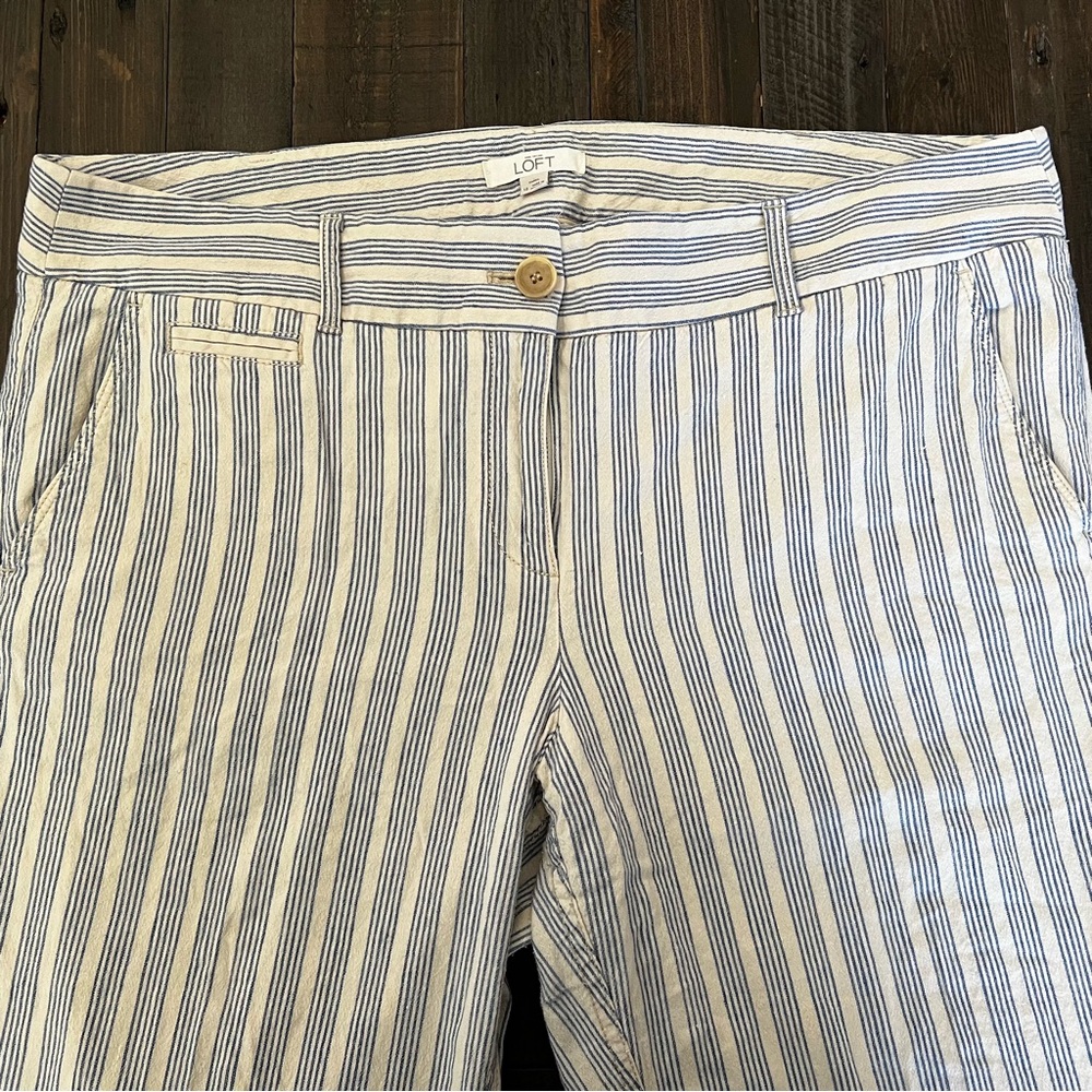 Women’s straight leg linen Ann Taylor Loft ankle pants